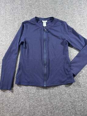 Tommy Bahama Island Cays Navy Full Zip Long Sleeve Textured Rash Guard Jacket